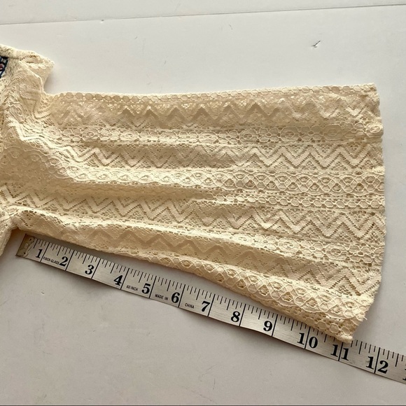 Flying Tomato Cream Lace Peasant Dress Sz Medium Embroidery Boho Aztec Tribal - Picture 11 of 11